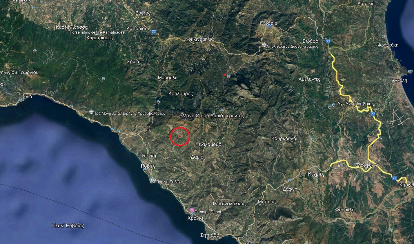 Αεροφωτογραφία βόρειας Εύβοιας με Παλαιόχωρο και Λίμνη
